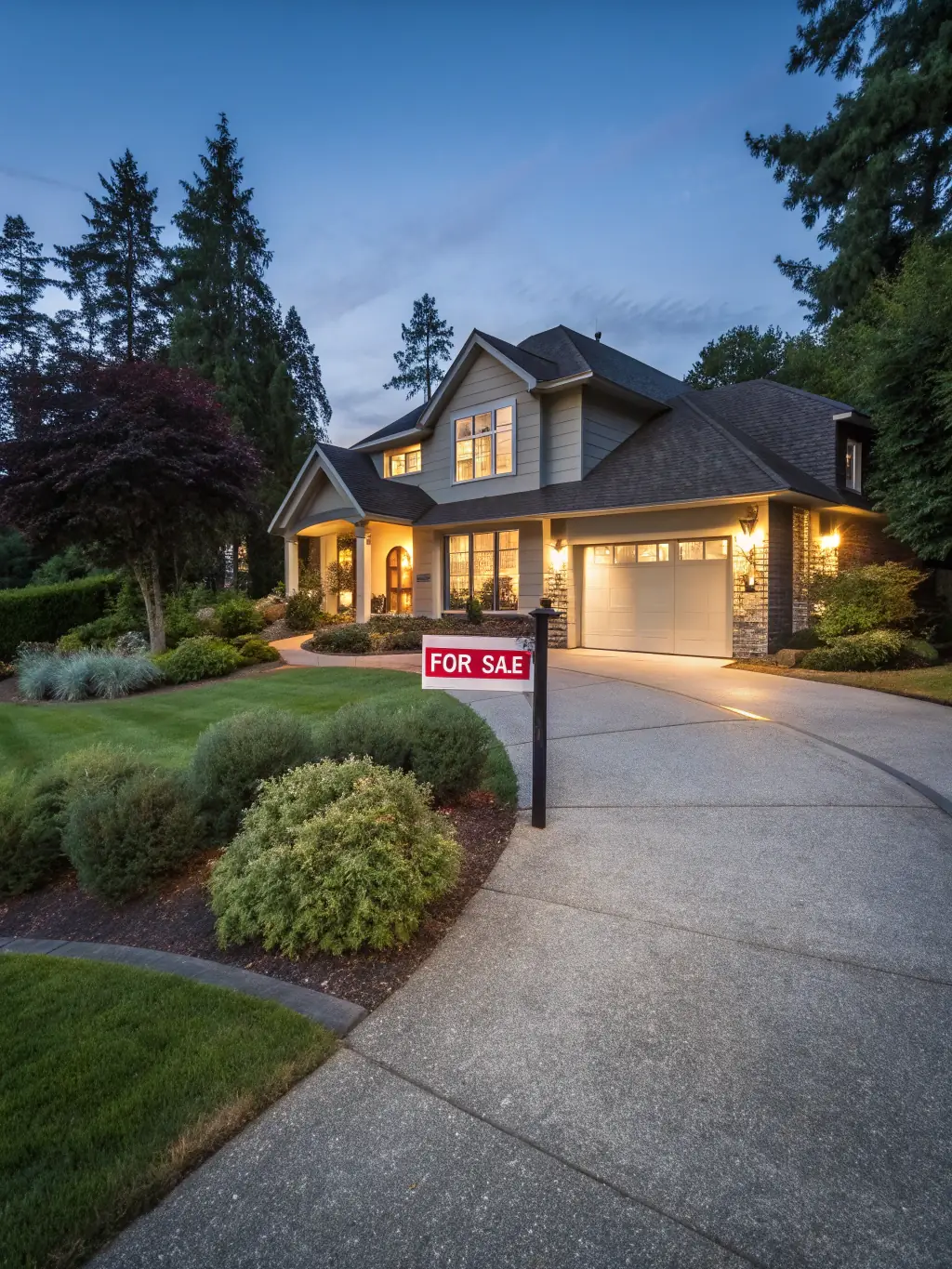 A renovated house with a 'sold' sign in the front yard, representing a successful fix-and-flip project.