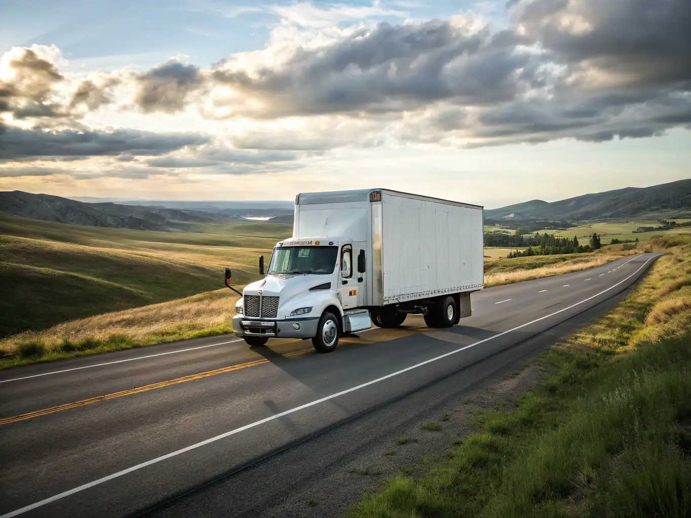 A fleet of commercial trucks on a highway, emphasizing the importance of reliable transportation for business operations.
