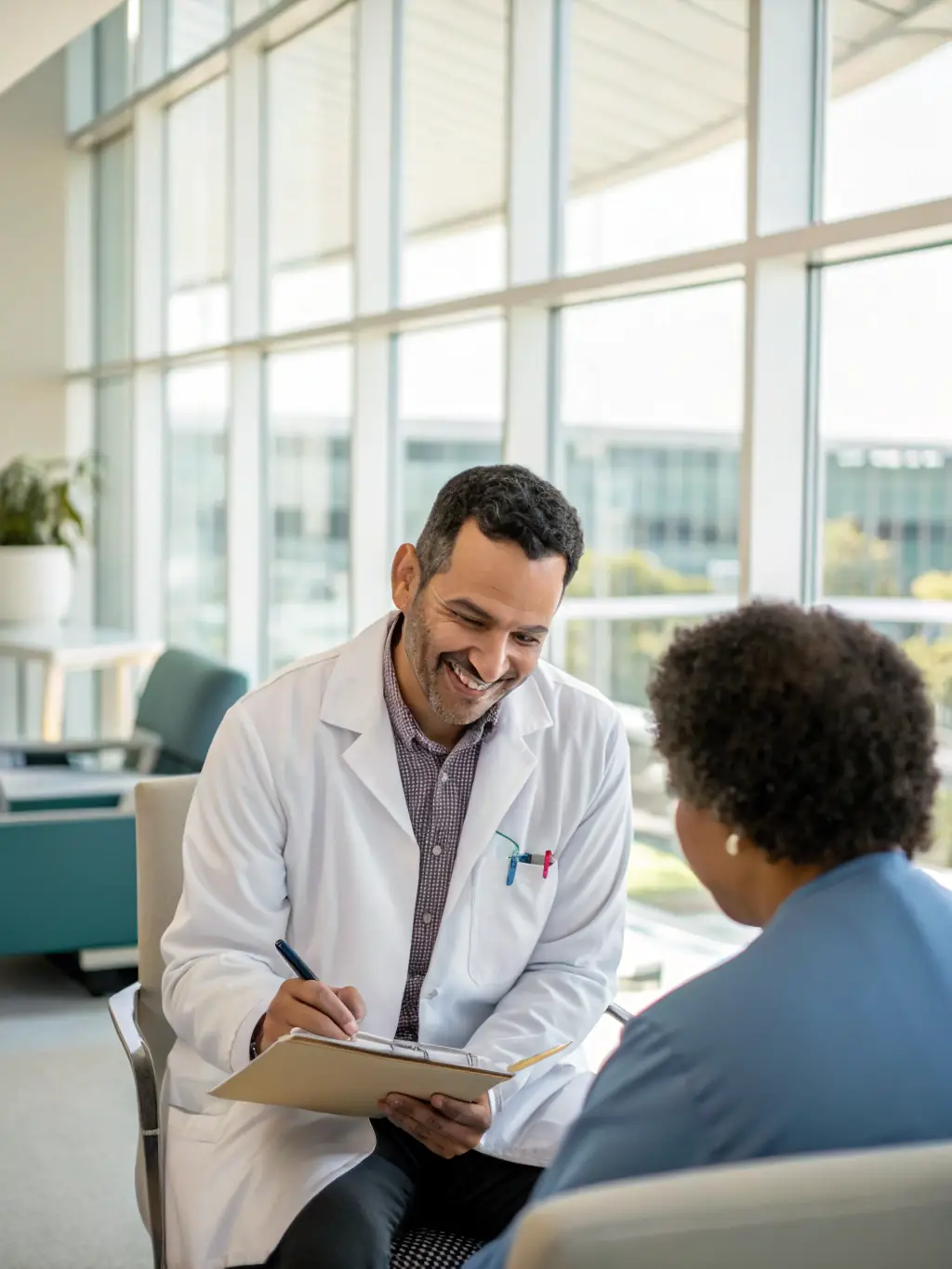 A doctor's office with medical professionals attending to patients, highlighting the healthcare industry's need for financing for equipment and staffing.