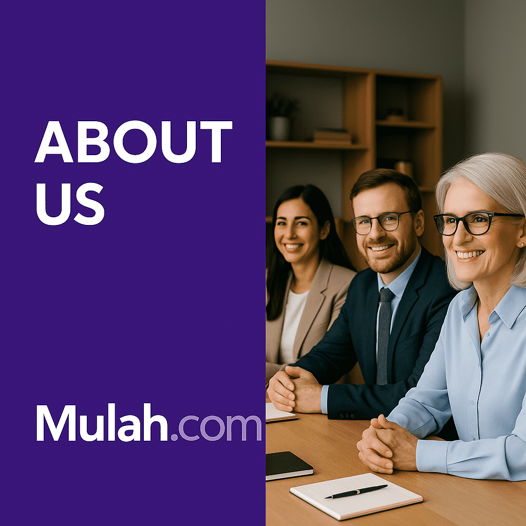 Mulah.com team of financial professionals collaborating in a modern office, representing innovation, diversity, and dedication to helping businesses grow.