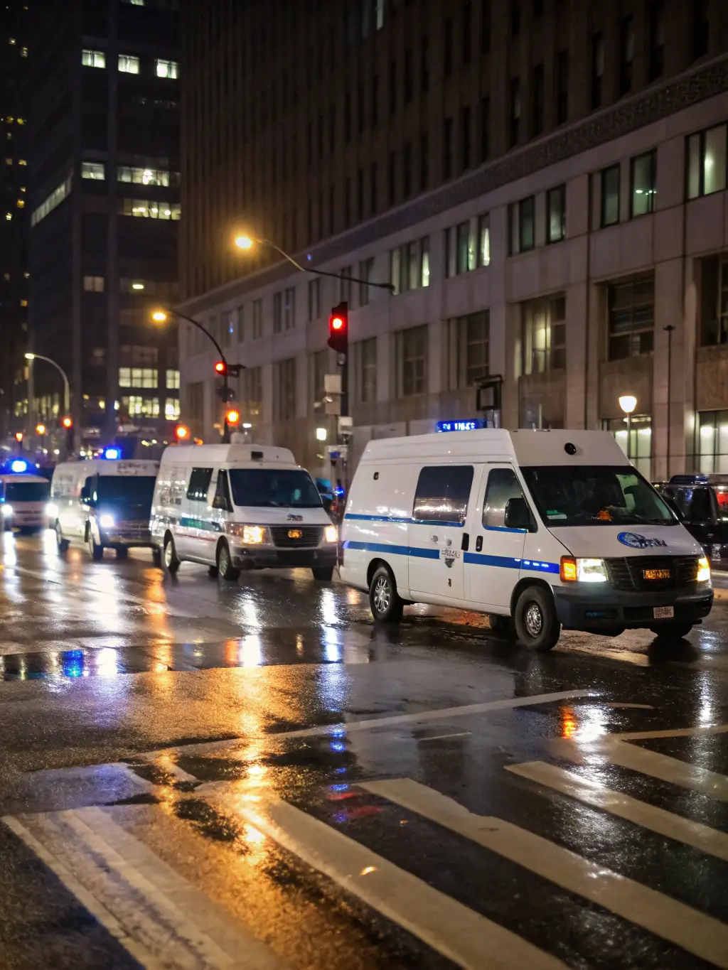 A dynamic image of delivery vehicles moving swiftly through a city, emphasizing the speed and efficiency that Mulah's funding enables for courier businesses.