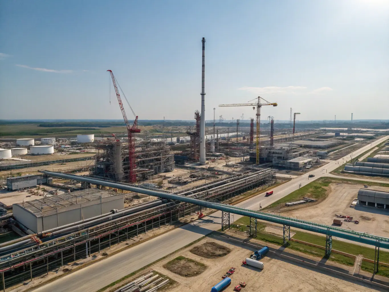 A large piece of chemical manufacturing equipment, such as a reactor or distillation column, in a modern chemical plant. The image should highlight the scale and complexity of chemical manufacturing.