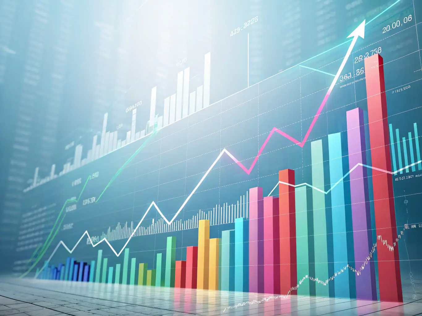 A digital illustration of a credit line graph trending upwards, symbolizing growth and financial flexibility.
