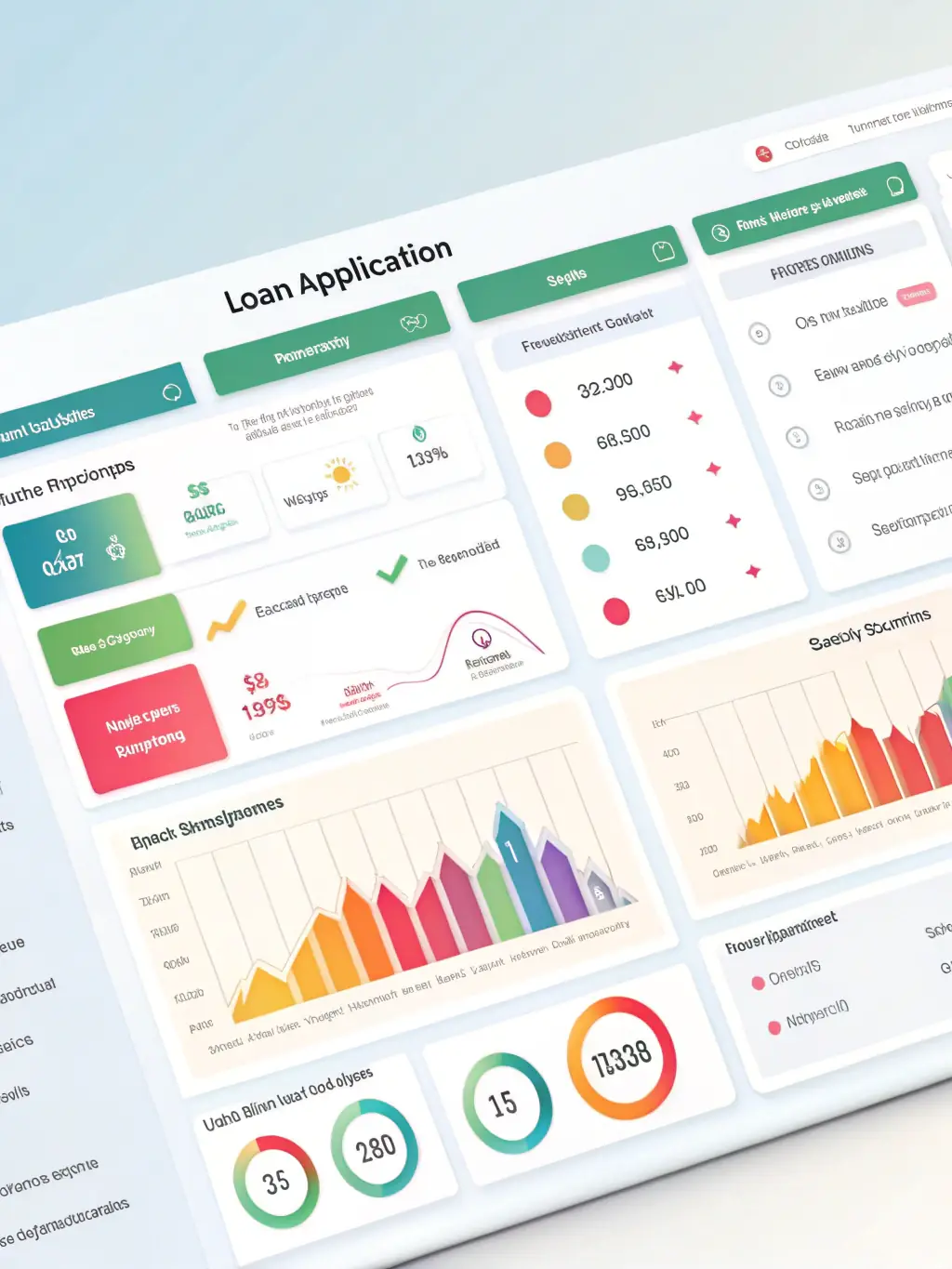 A digital dashboard displaying quick approval metrics and funding options, emphasizing speed and flexibility.