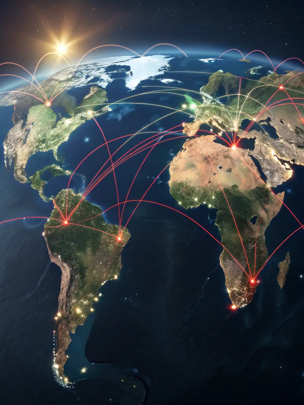 A visual representation of expanding global networks, illustrating the potential for market expansion with adequate funding.