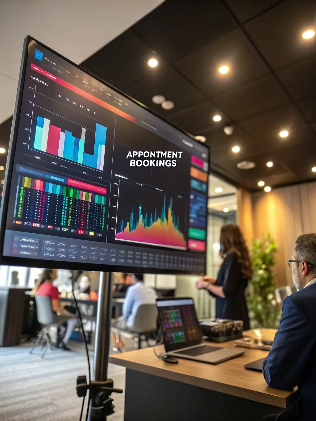 A split screen showing a modern spa interior on one side and a graph trending upwards on the other, representing growth fueled by funding.