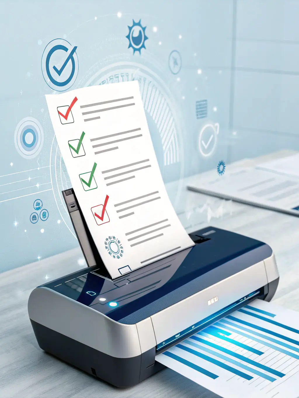 A digital illustration of an approval stamp on a funding document, symbolizing the successful approval of the funding request.