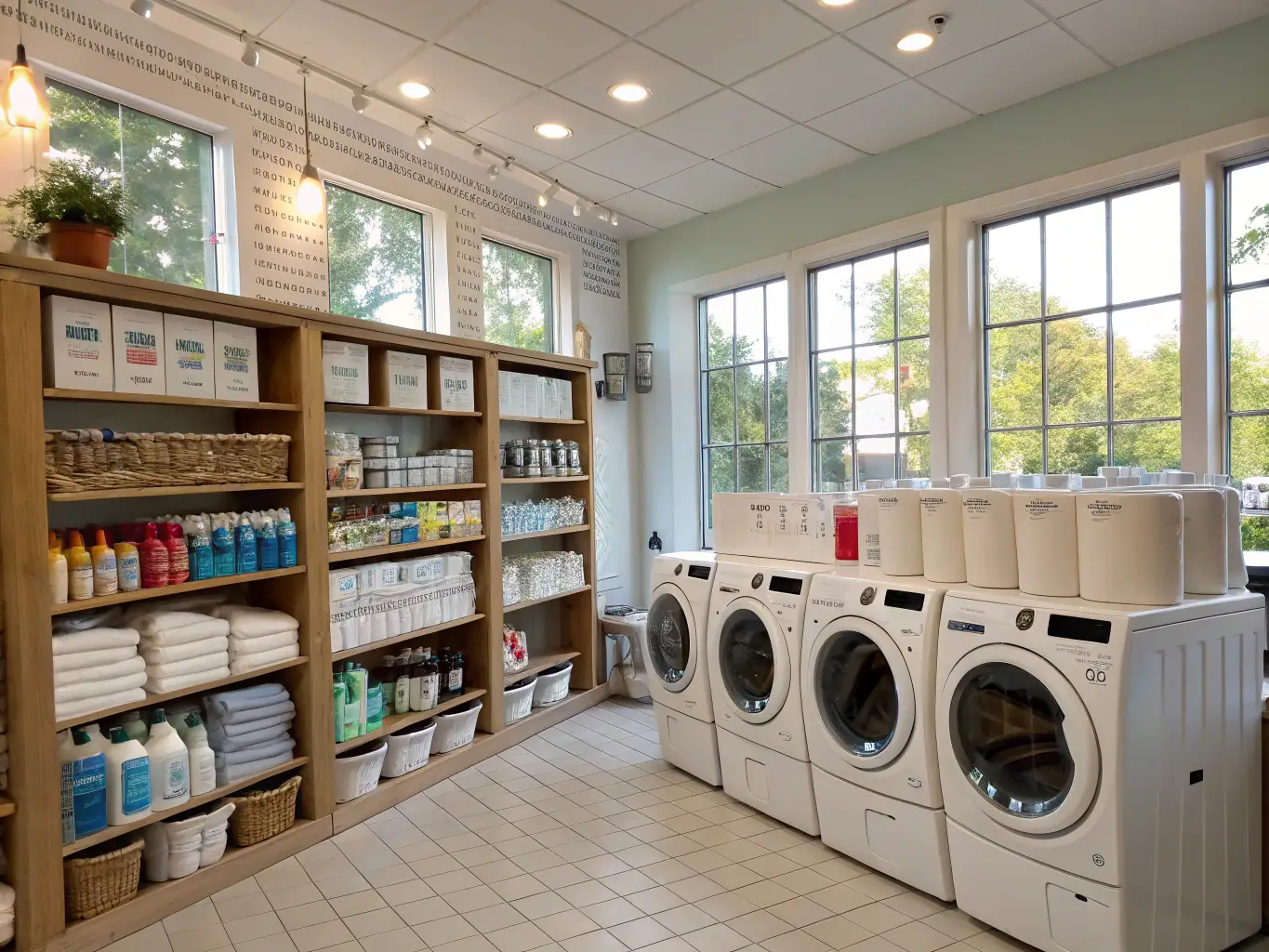 A busy dry cleaning shop with customers dropping off and picking up clothes, highlighting the importance of working capital for managing day-to-day operations and customer service.