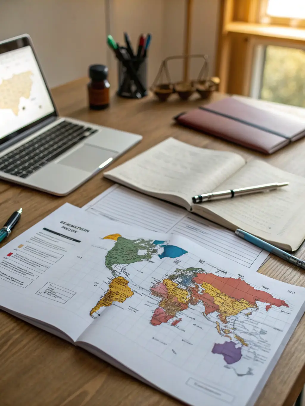 A close-up shot of a world map highlighting various export destinations, symbolizing global reach and opportunities for businesses using Mulah's funding.