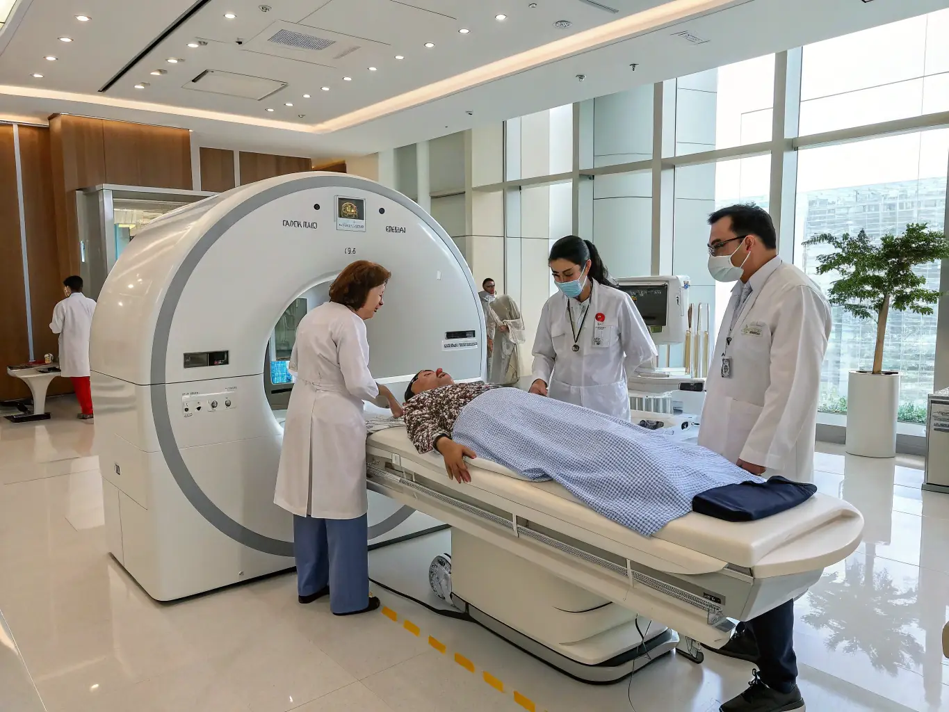 A modern medical facility is bustling with activity, showcasing advanced equipment and dedicated staff, representing the potential for growth and innovation that Mulah's funding can unlock for healthcare businesses.