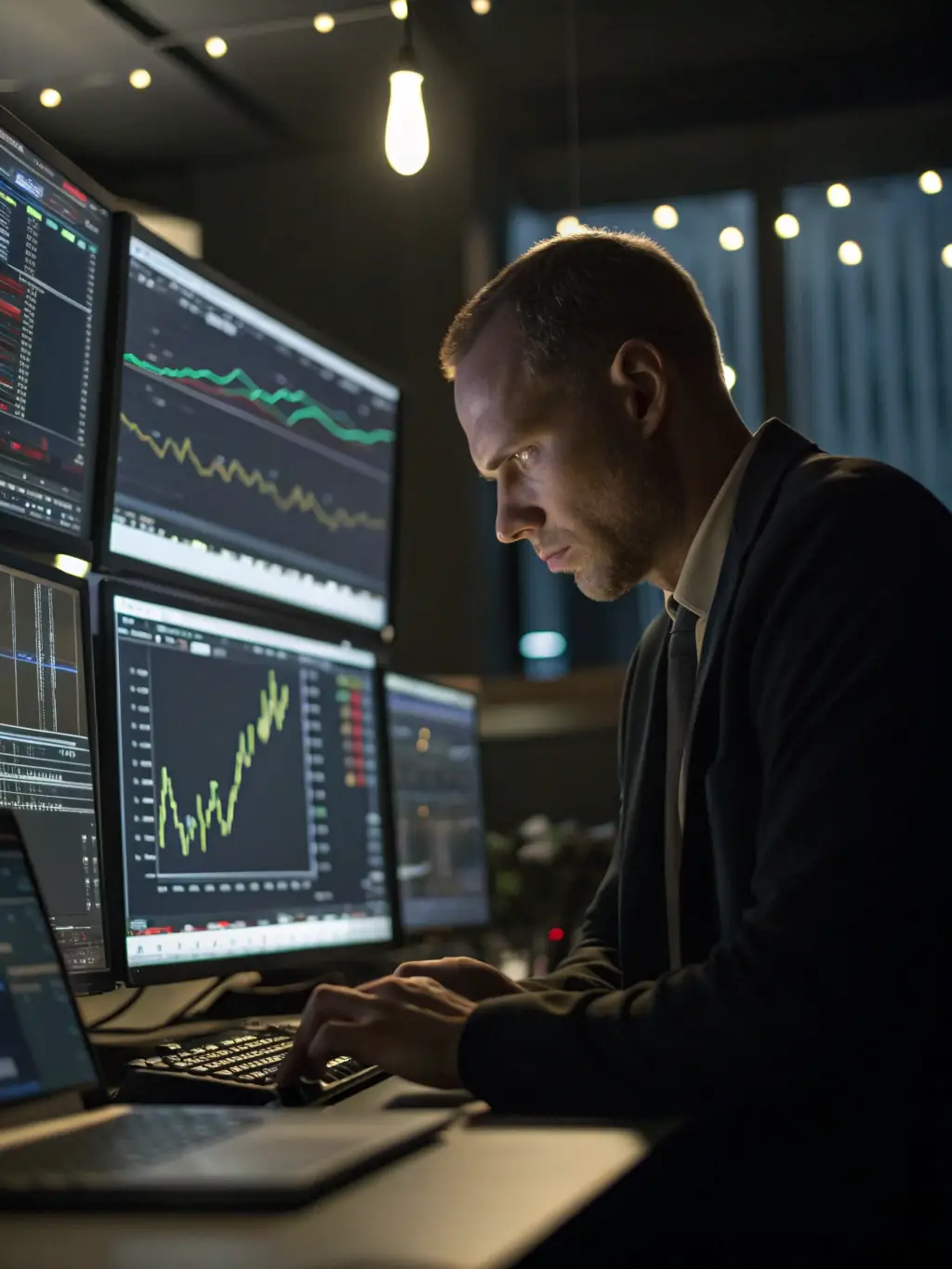 A professional photo of a financial analyst reviewing growth charts, symbolizing strategic financial planning for MSBs.