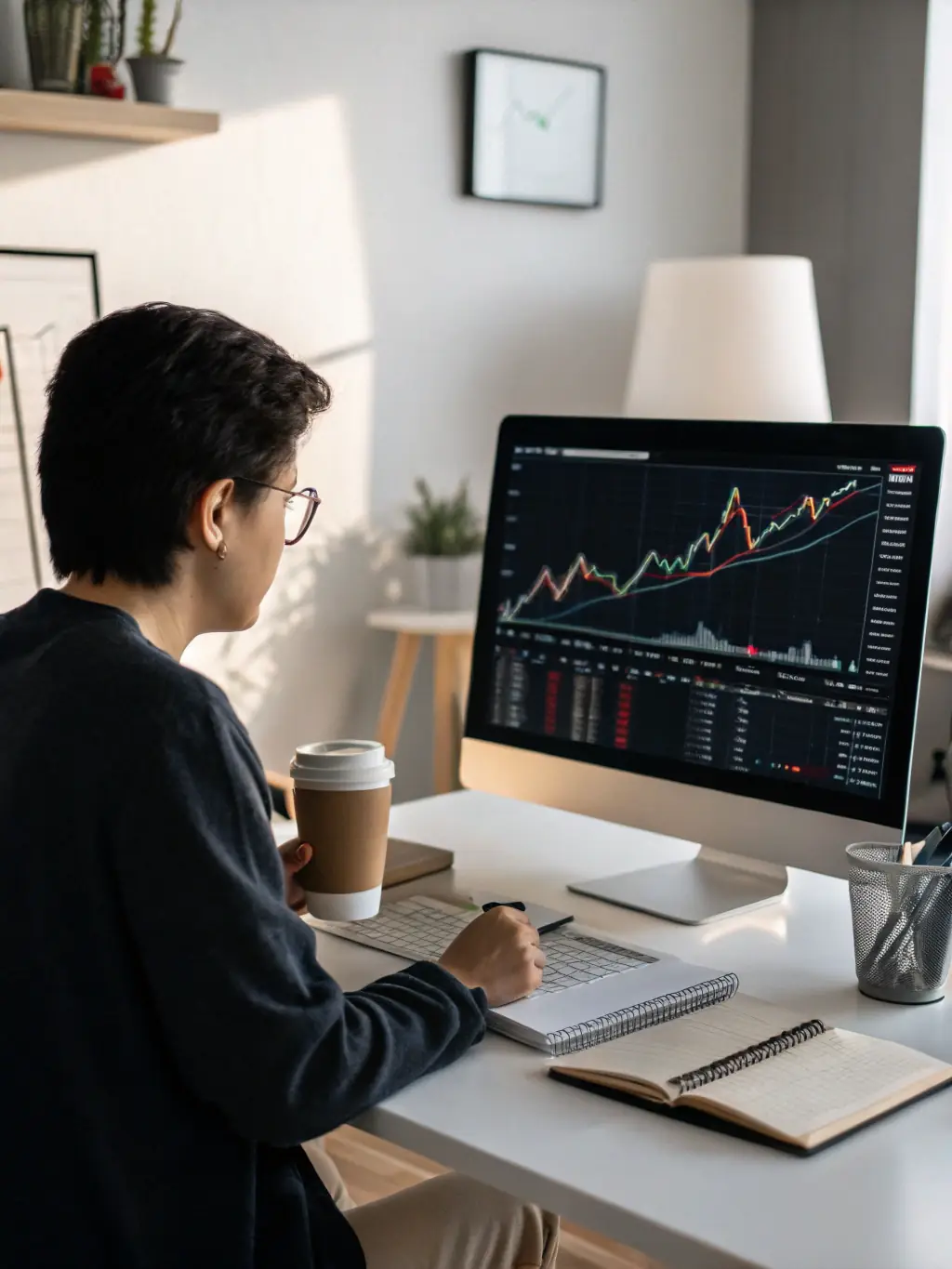 A contractor managing finances on a laptop, illustrating working capital solutions.