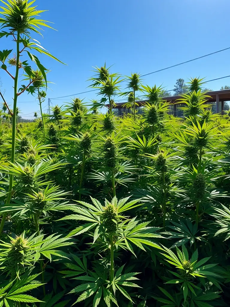 A cannabis cultivation facility with plants in various stages of growth, highlighting the need for funding to support operations and expansion.