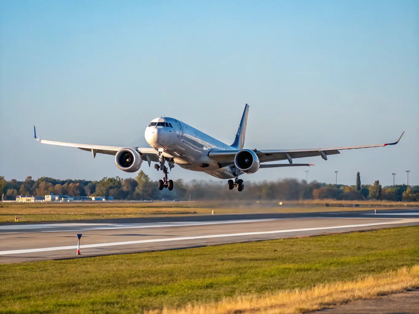 An airplane taking off into a clear blue sky, symbolizing growth, opportunity, and the potential for aviation businesses to thrive with Mulah's funding.