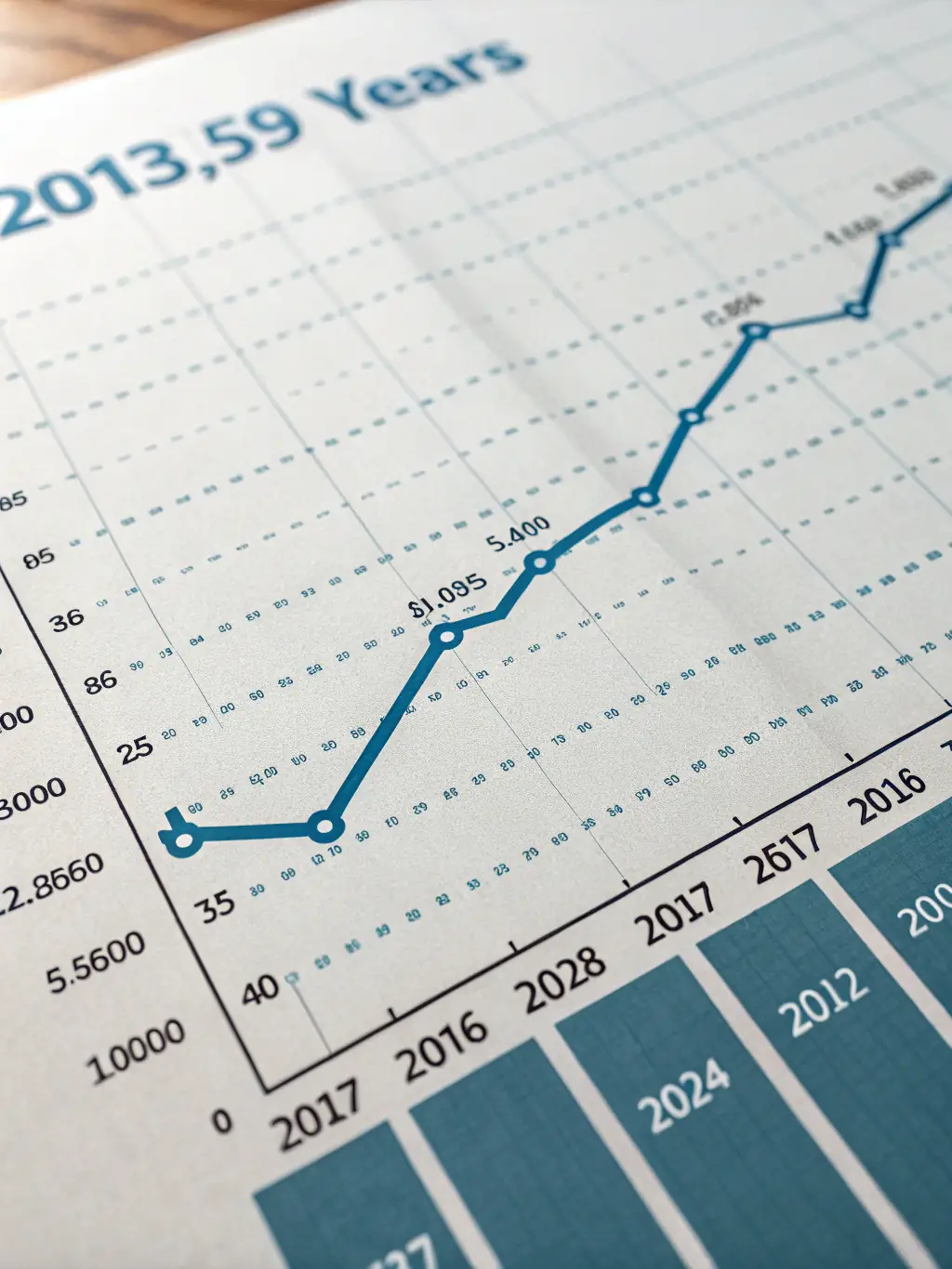 A graph showing the growth of a design business after receiving funding from Mulah, illustrating financial success.