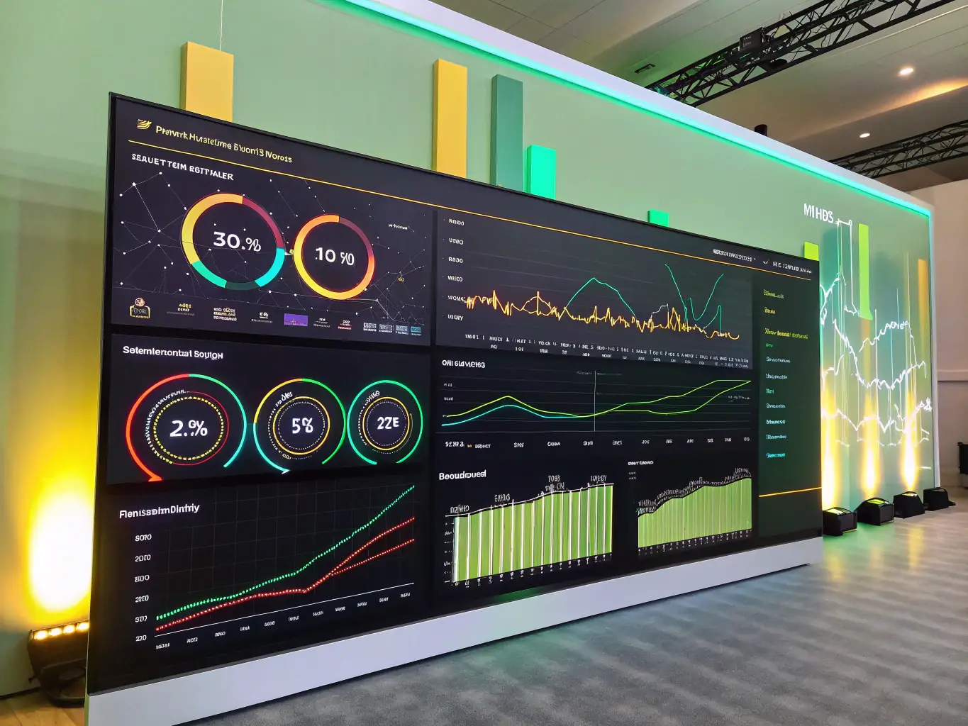 A modern digital interface displaying financial data and growth charts, representing the data-driven approach to revenue-based financing.