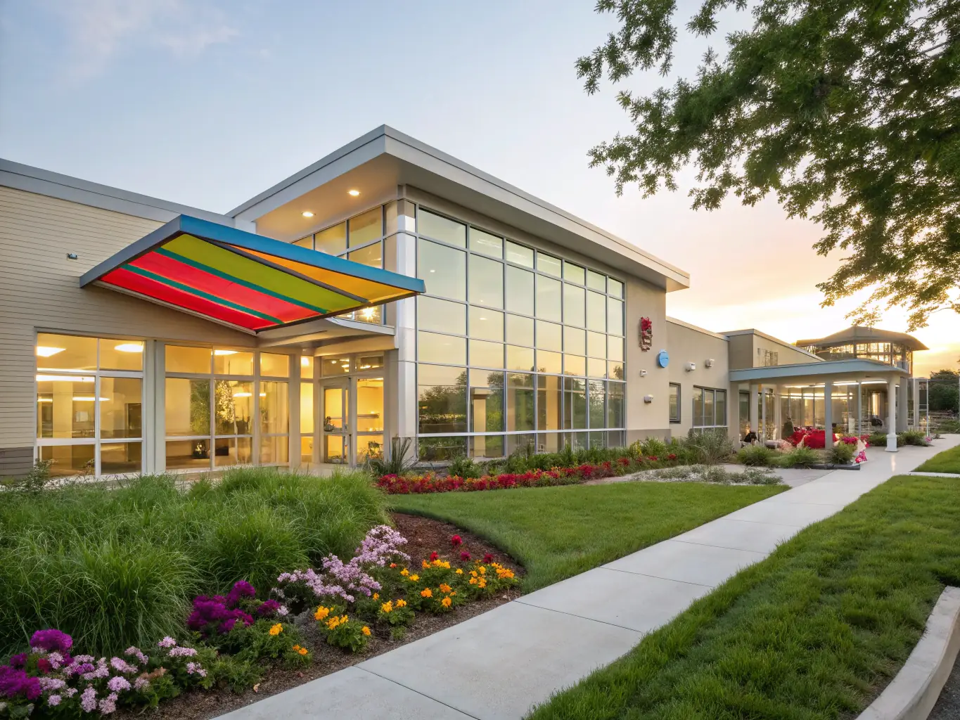 An architect's rendering of a new, state-of-the-art child care facility, showcasing expansion and improvement possibilities.