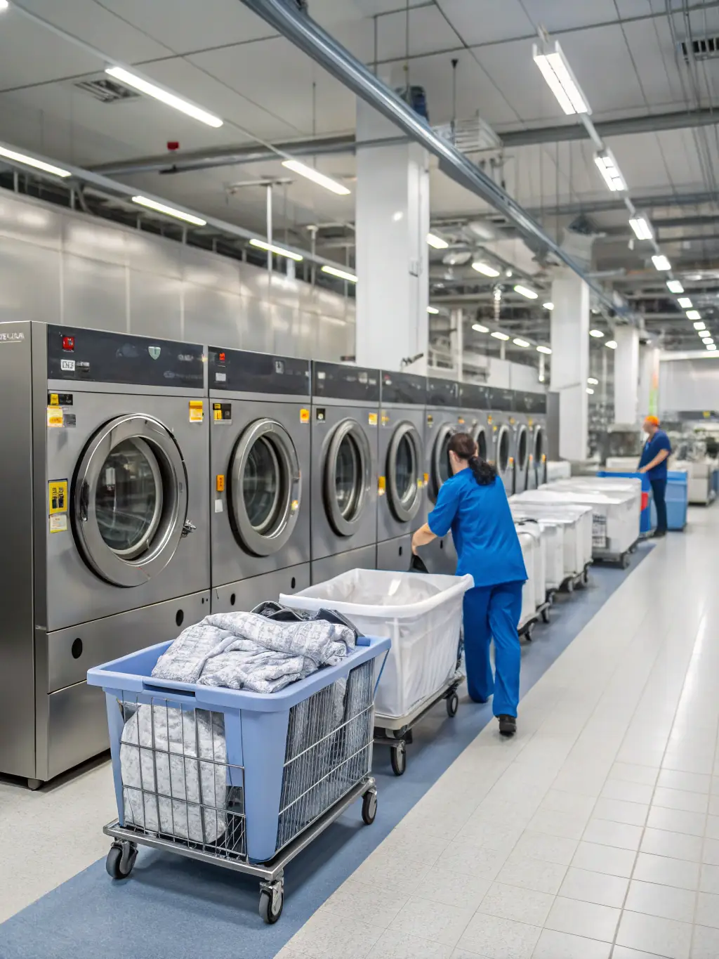 A close-up shot of a dry cleaning machine efficiently cleaning clothes, symbolizing operational efficiency.