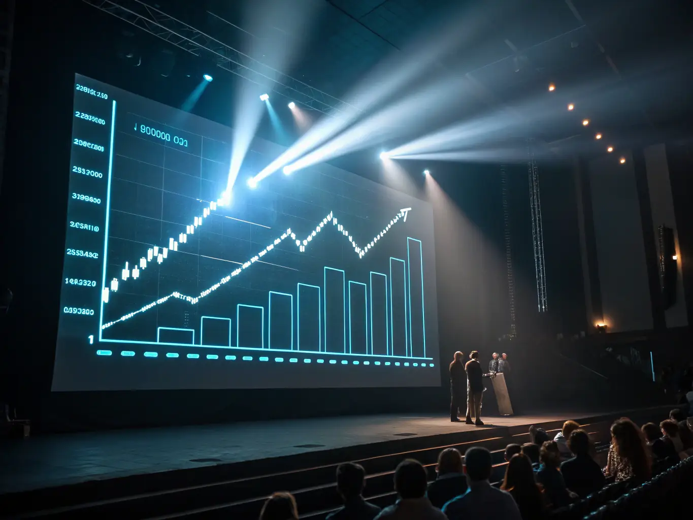 A graph showing the growth of a biotech company after receiving funding, illustrating the impact of MCA on business expansion.