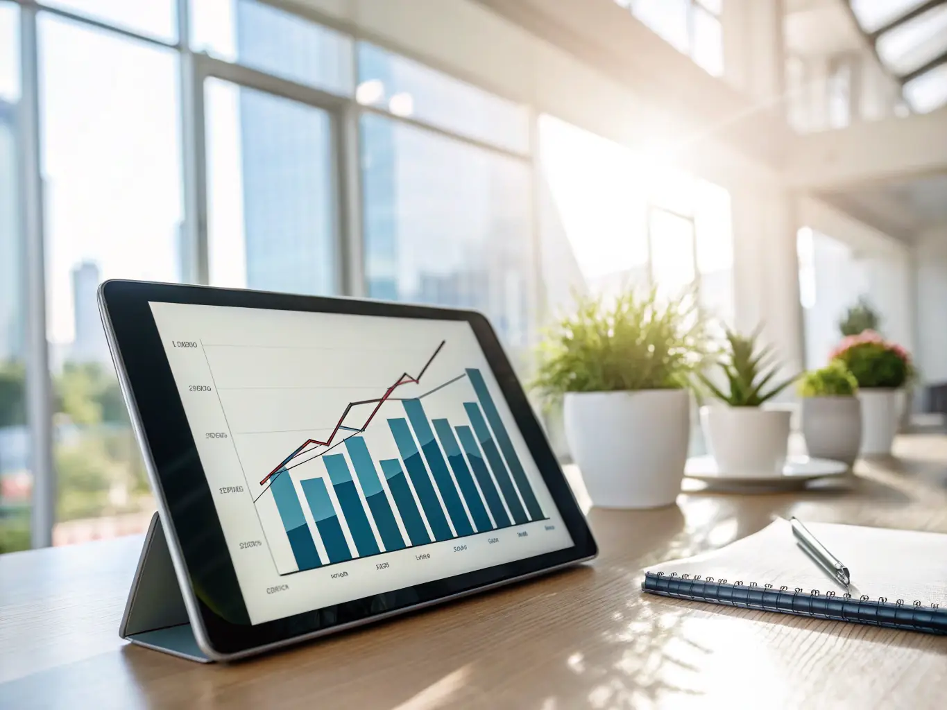 A graph showing the growth trajectory of a consulting firm after receiving funding from Mulah.com, illustrating the positive impact of strategic financial support.