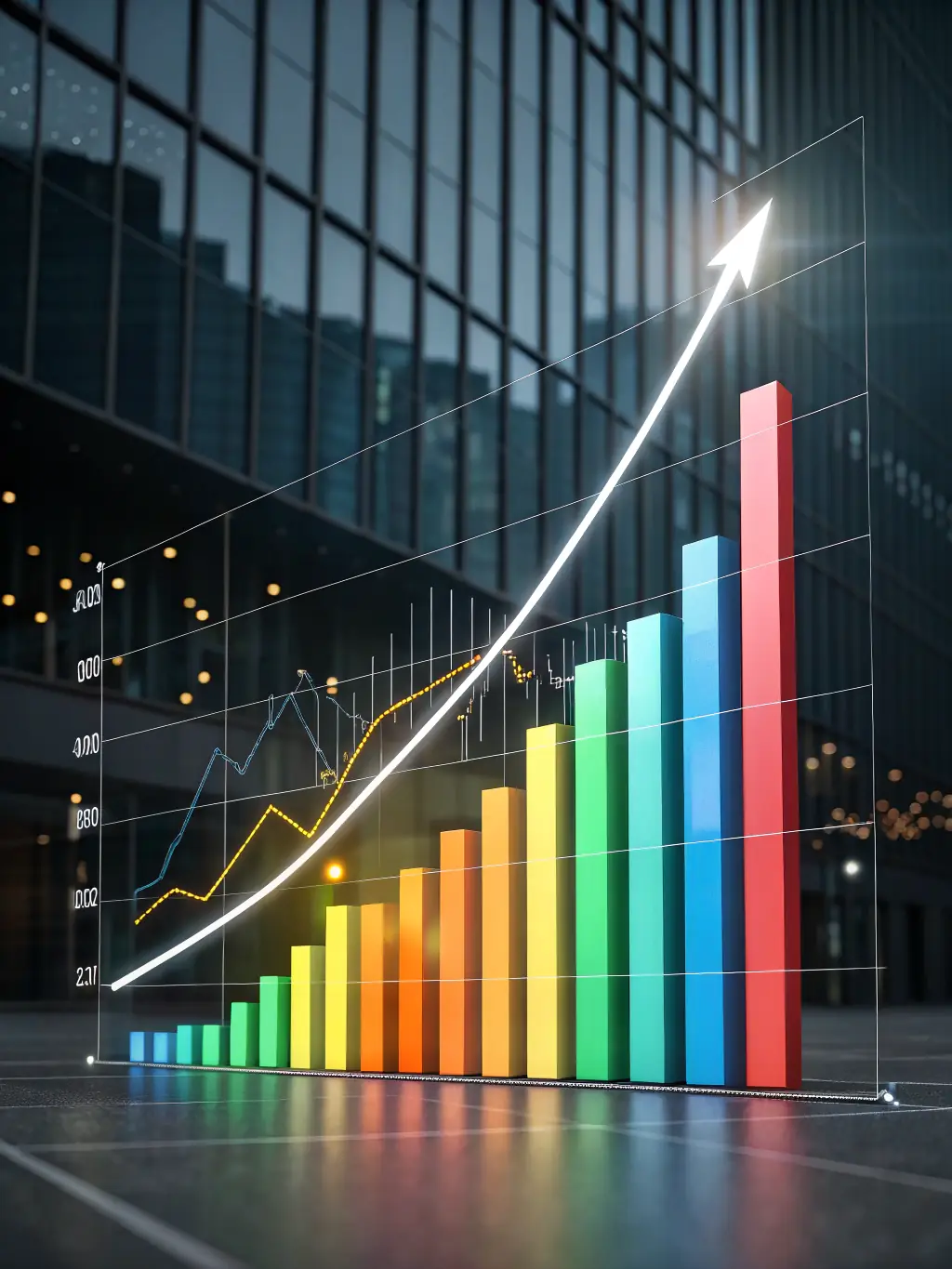 A digital illustration of a credit line graph trending upwards, symbolizing accessible and revolving credit for financial companies.
