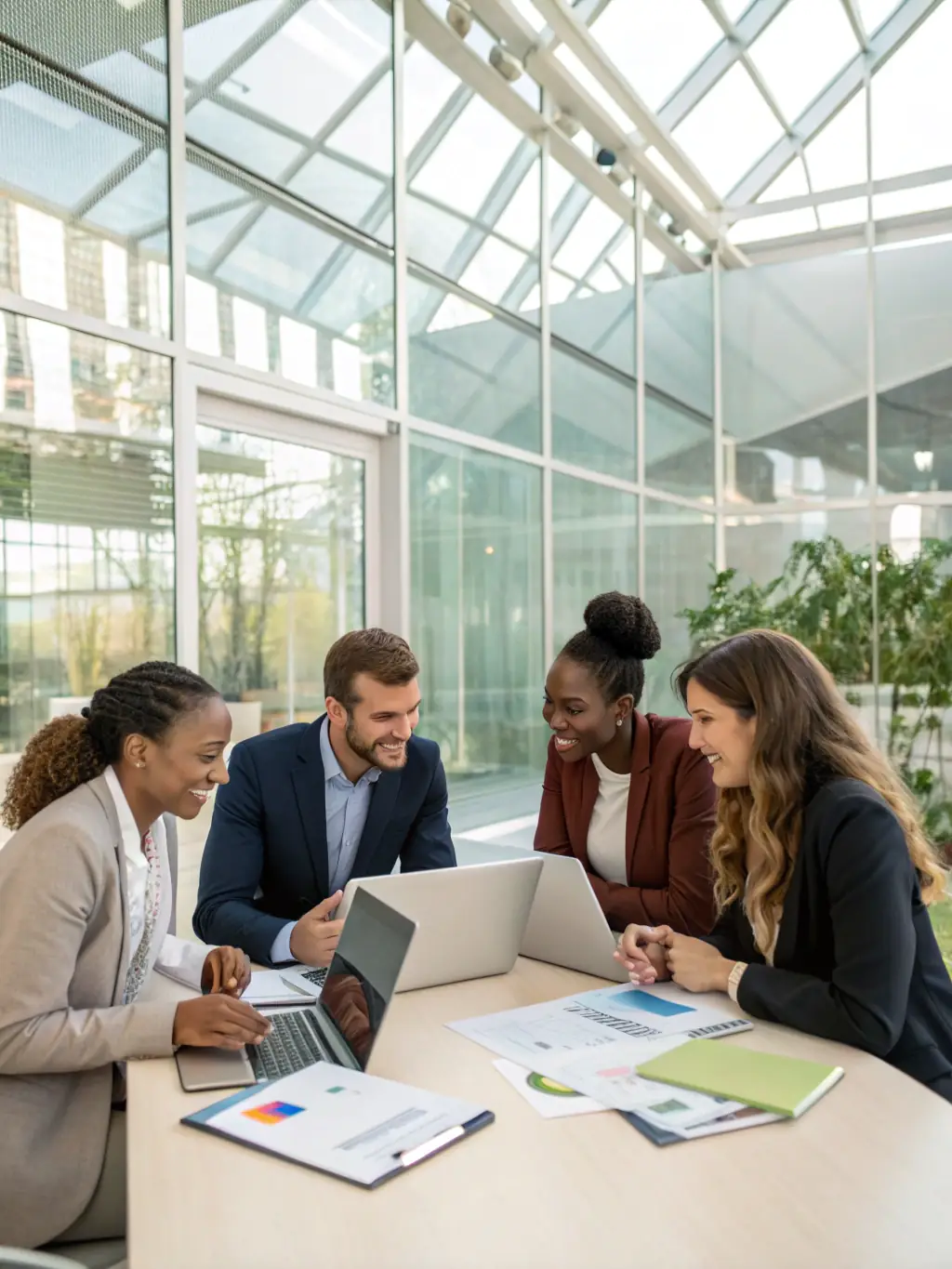 A diverse team of engineers collaborating on a complex project, showcasing Mulah's support for teamwork and innovation in engineering firms.