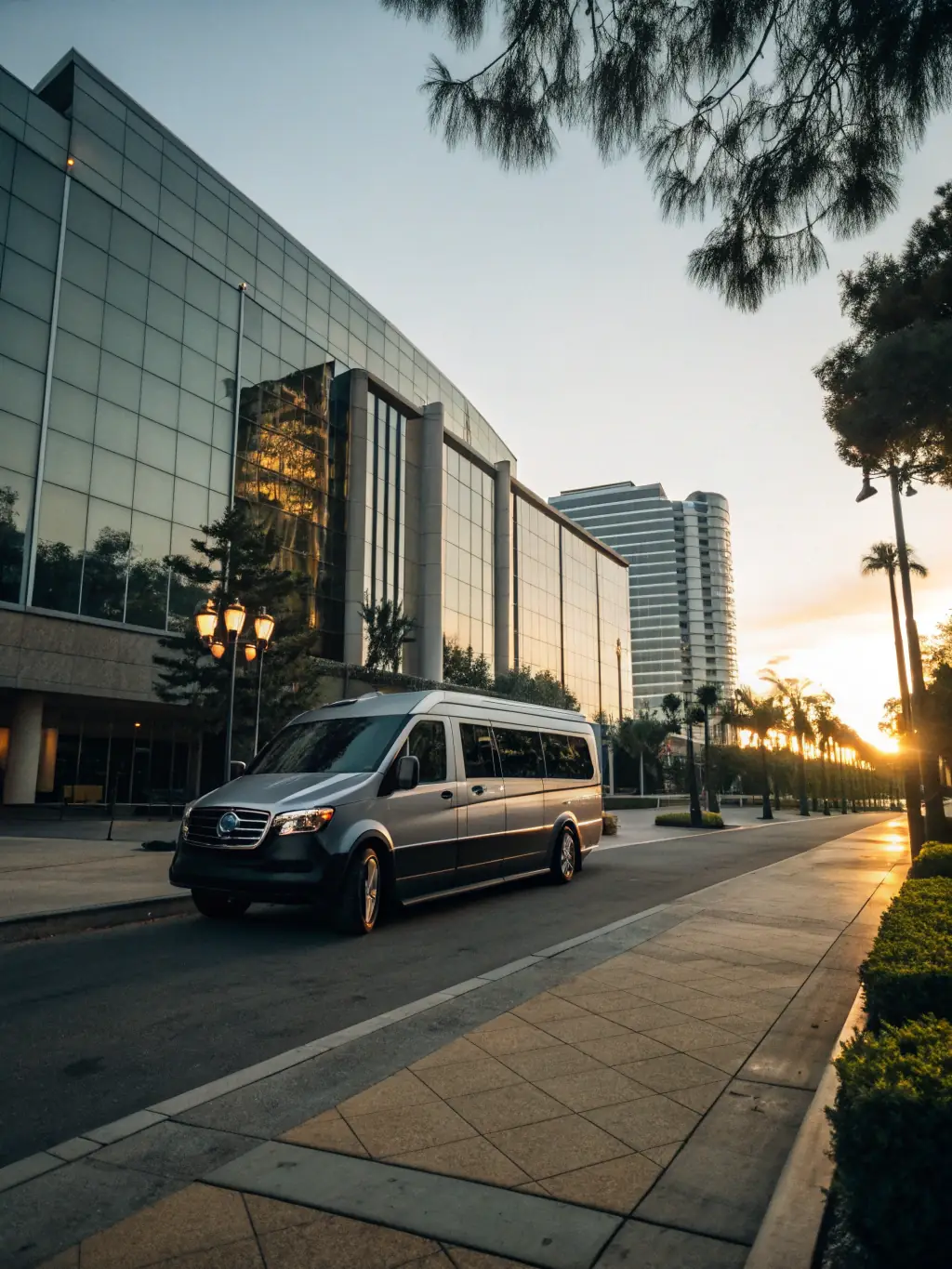 A time-lapse video showing an electrical business growing from a small van to a fleet of vehicles, with a modern office building in the background, illustrating expansion and success.