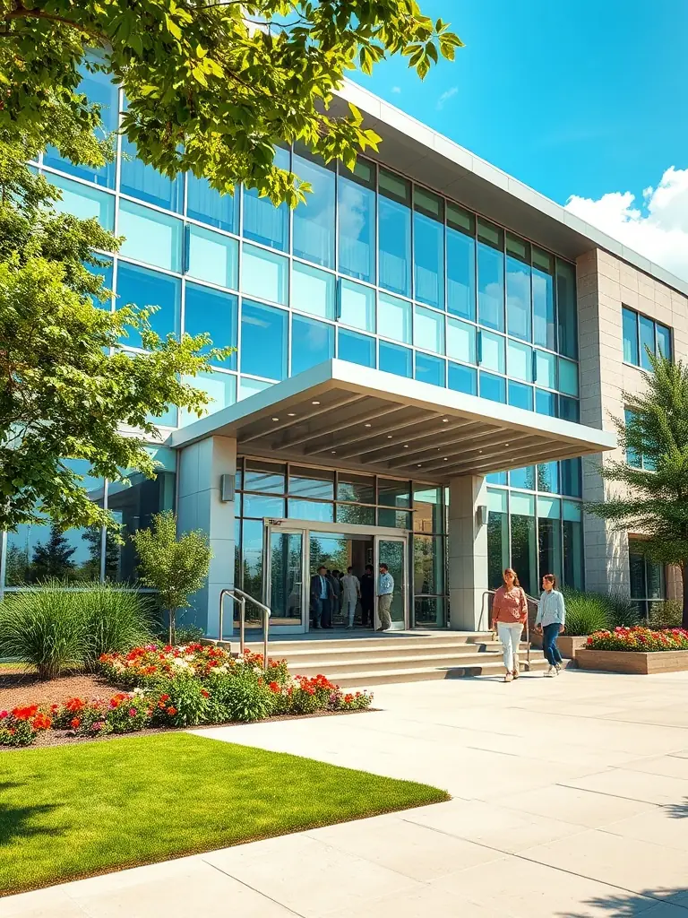 A new home healthcare agency branch location being inaugurated, with staff and patients celebrating the expansion.
