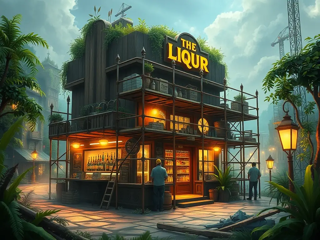 A liquor store undergoing renovations and expansion, symbolizing the growth opportunities made possible by Mulah's funding.