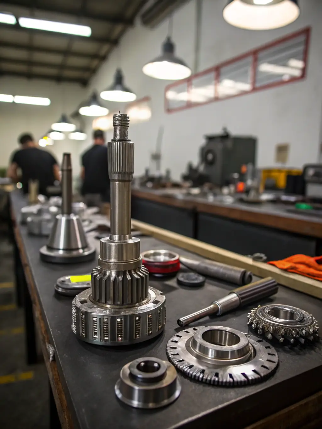 A close-up shot of a stack of neatly arranged metal sheets in a machinery factory, symbolizing raw materials and the need for working capital.