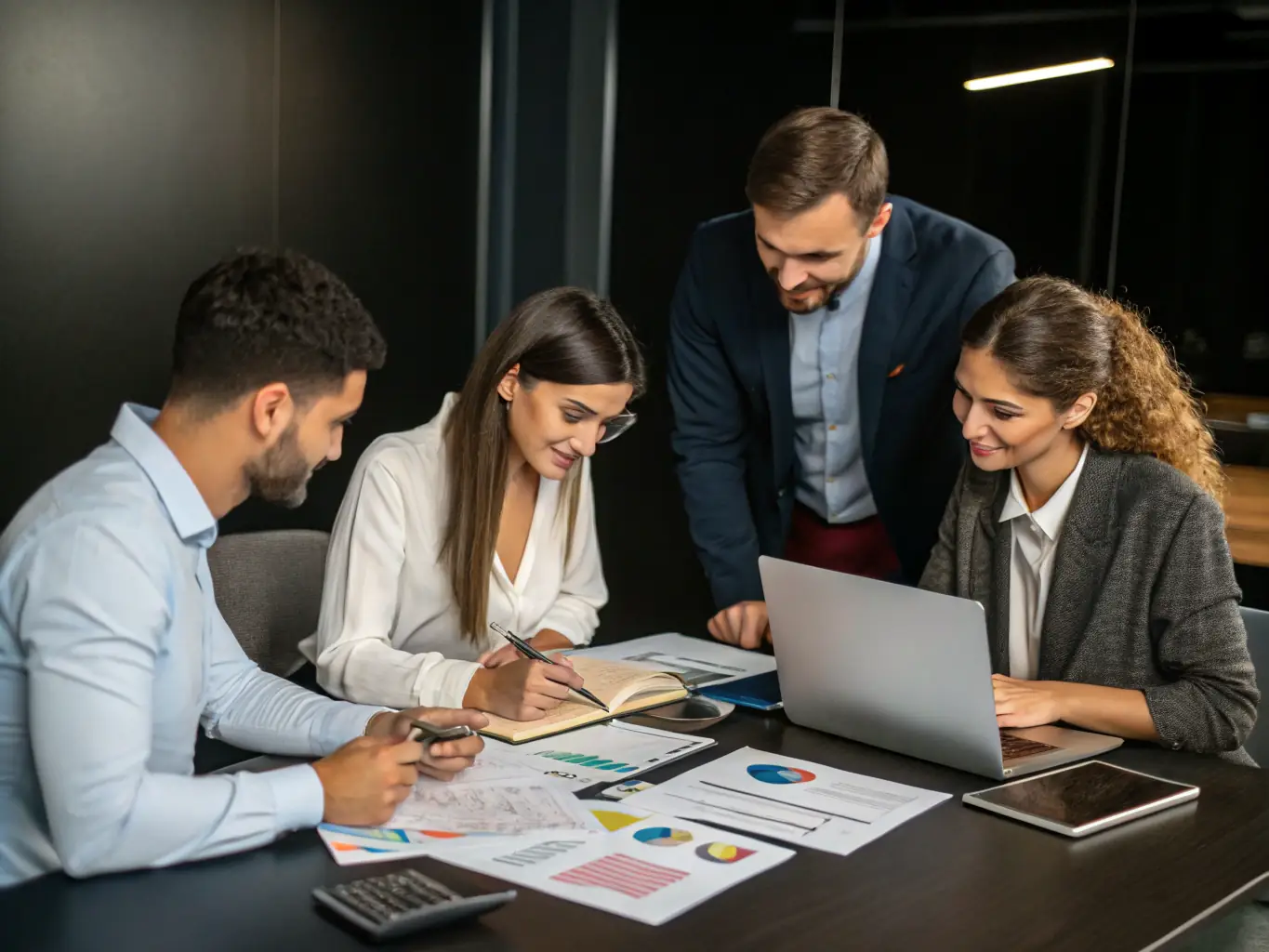 A group of nursery professionals discussing growth strategies and financial planning, emphasizing Mulah's industry expertise and commitment to supporting the nursery industry.