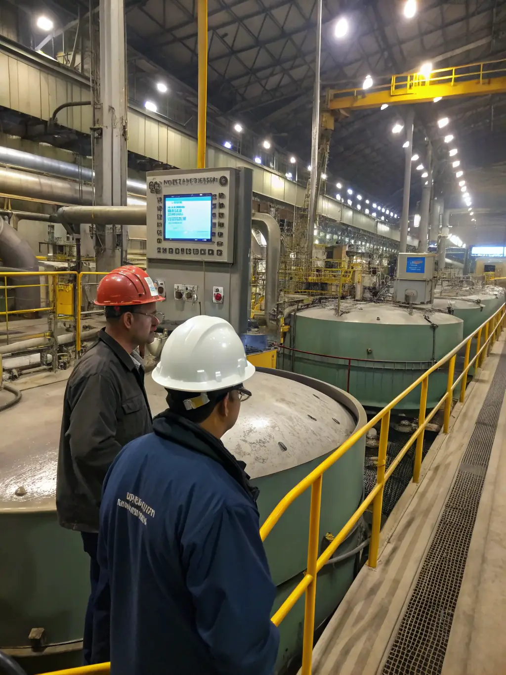 A wide shot of a modern mineral processing plant with various machinery and equipment, emphasizing the need for capital to maintain and upgrade such facilities.