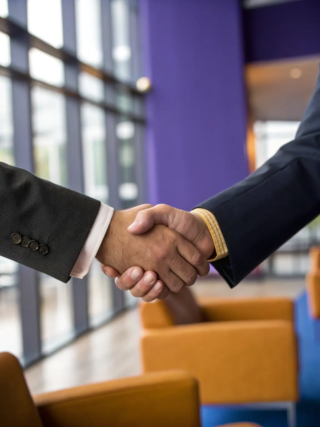 A close-up shot of a handshake between a smoke shop owner and an OnDeckClone representative, conveying trust and partnership.