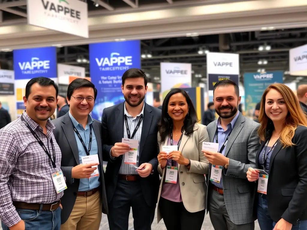 A group of OnDeckClone experts consulting with a vape shop owner, illustrating the industry expertise provided.