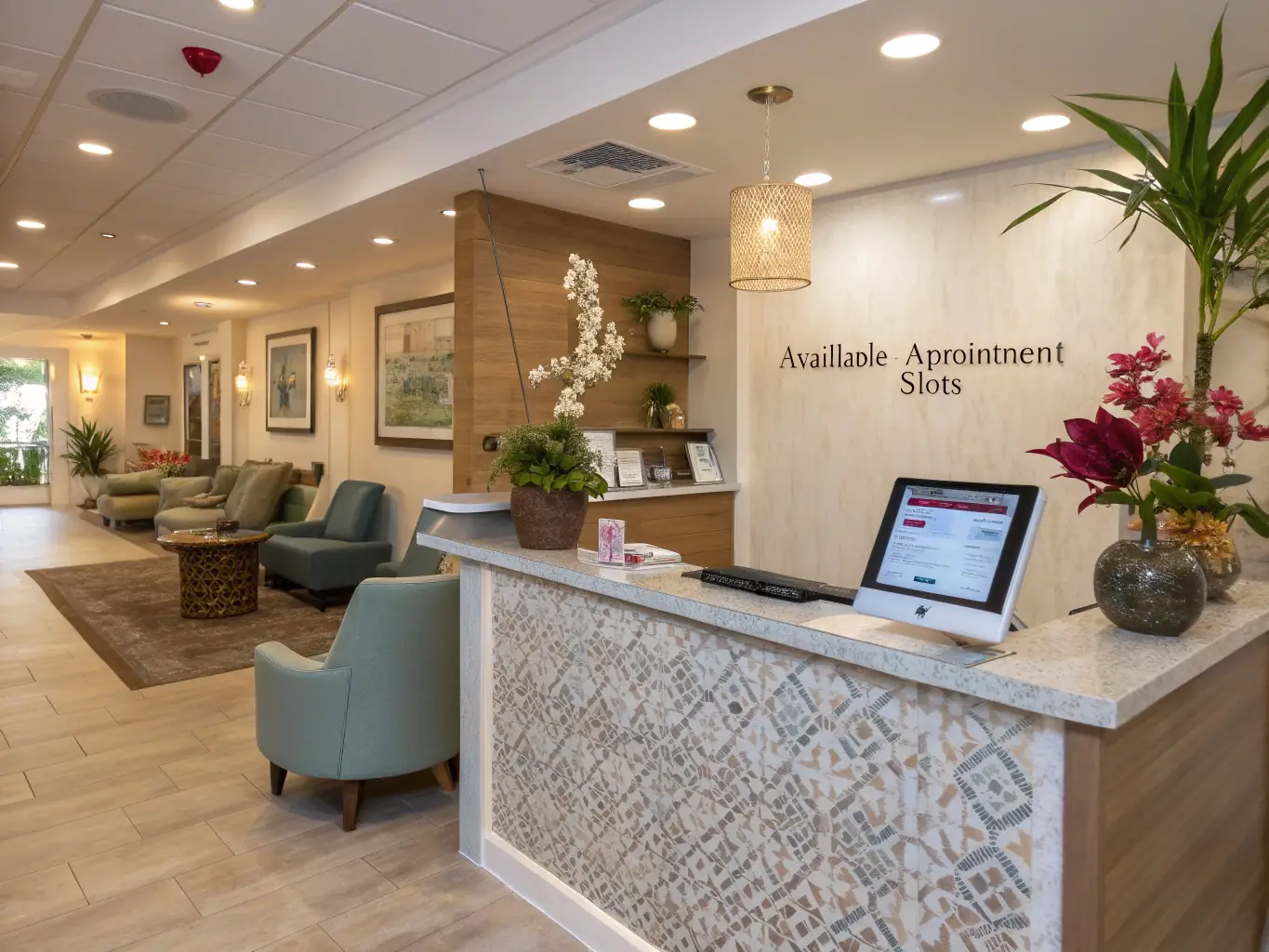 A modern medical spa interior with state-of-the-art equipment and a welcoming reception area, symbolizing growth and investment.