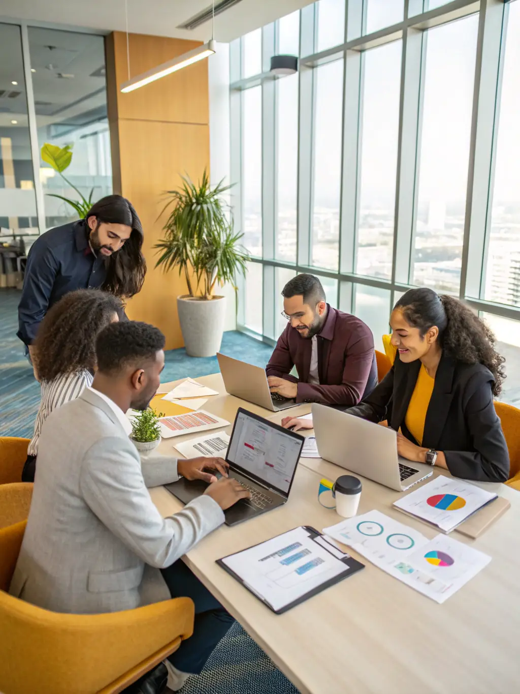 An image of a diverse team brainstorming ideas in a creative workspace, highlighting the collaborative nature of media projects and the need for diverse funding sources.