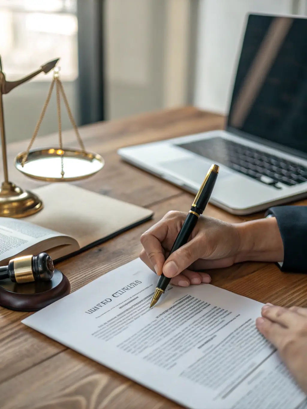 A close-up shot of legal documents being reviewed, highlighting the importance of precision and expertise in financial matters.