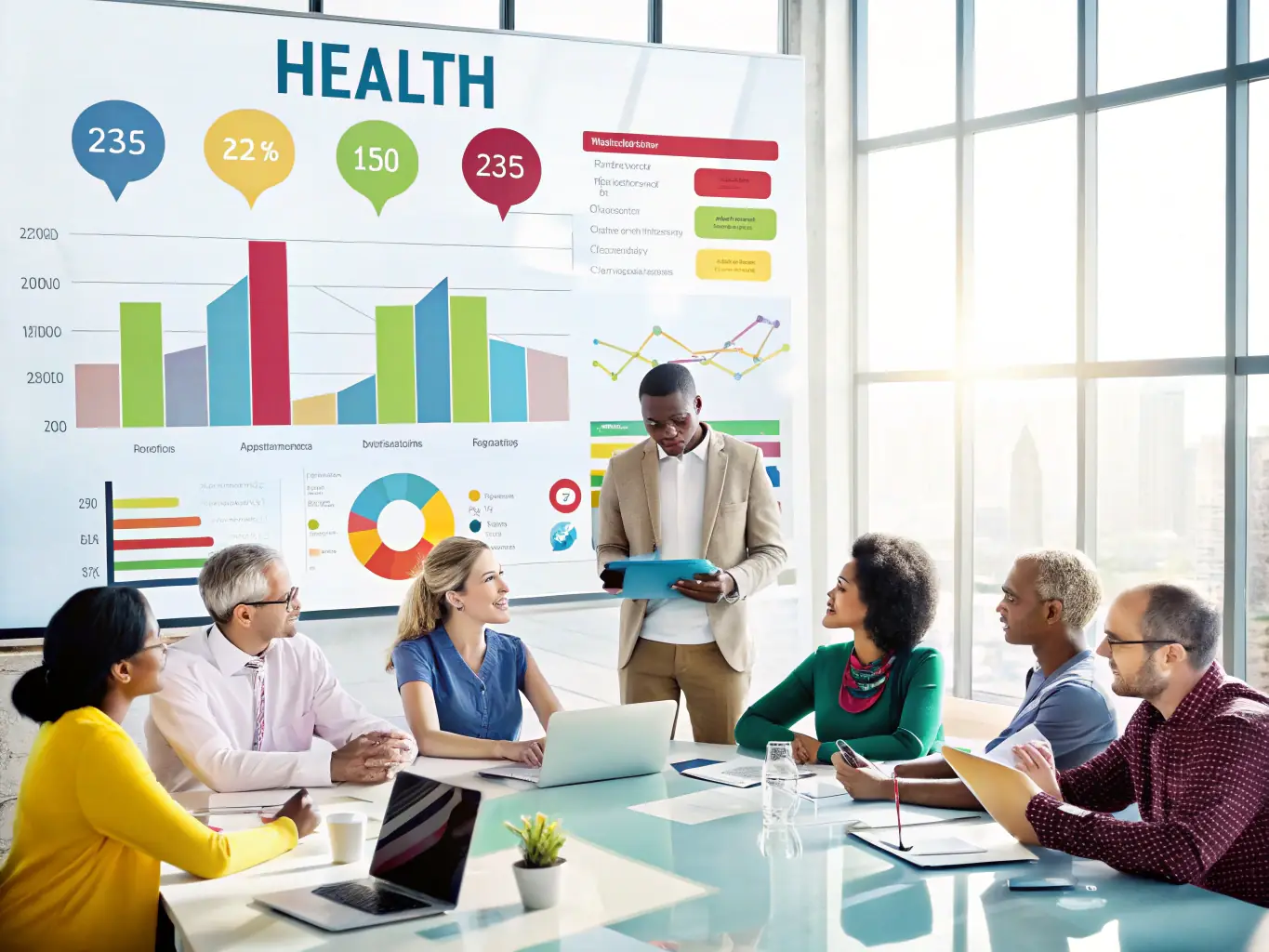 A professional image showing a diverse group of medical training professionals collaborating in a modern classroom setting, symbolizing OnDeckClone's support for education.