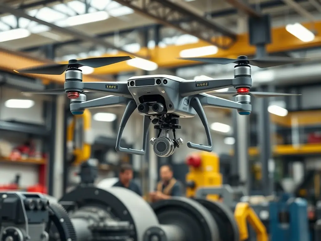 A modern piece of property management equipment, such as a high-tech lawnmower or a building maintenance drone, representing investment in efficiency.