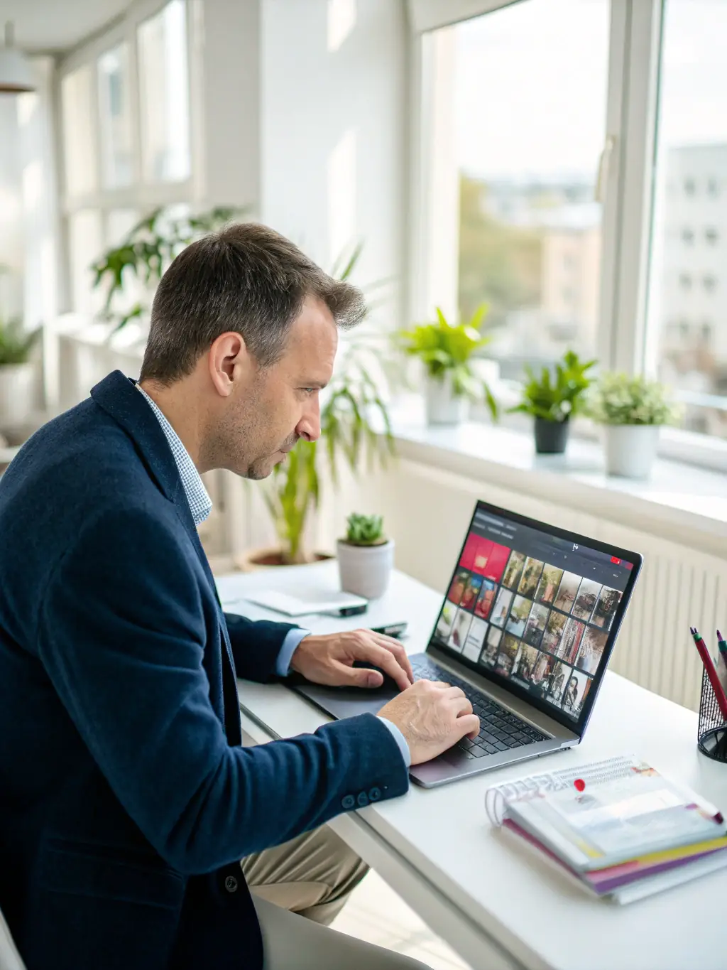 A clear, professional photo of a person filling out an online application form on a laptop, with a friendly and focused expression, symbolizing the first step in the funding process with OnDeckClone.