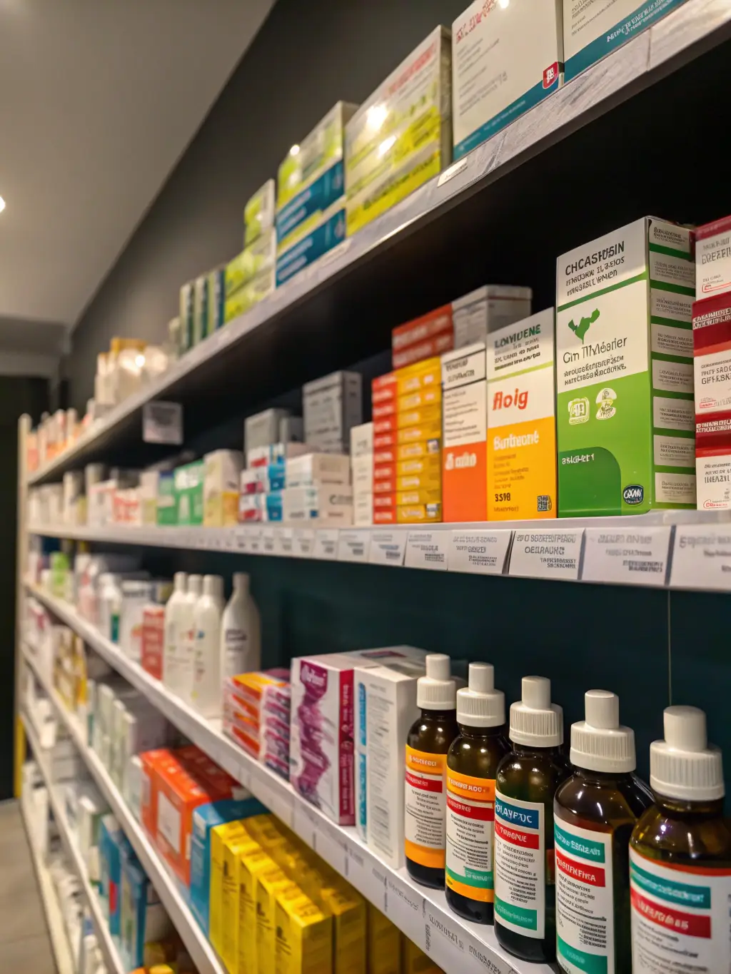 A pharmacy undergoing renovation, with construction workers and updated signage, representing expansion and growth.