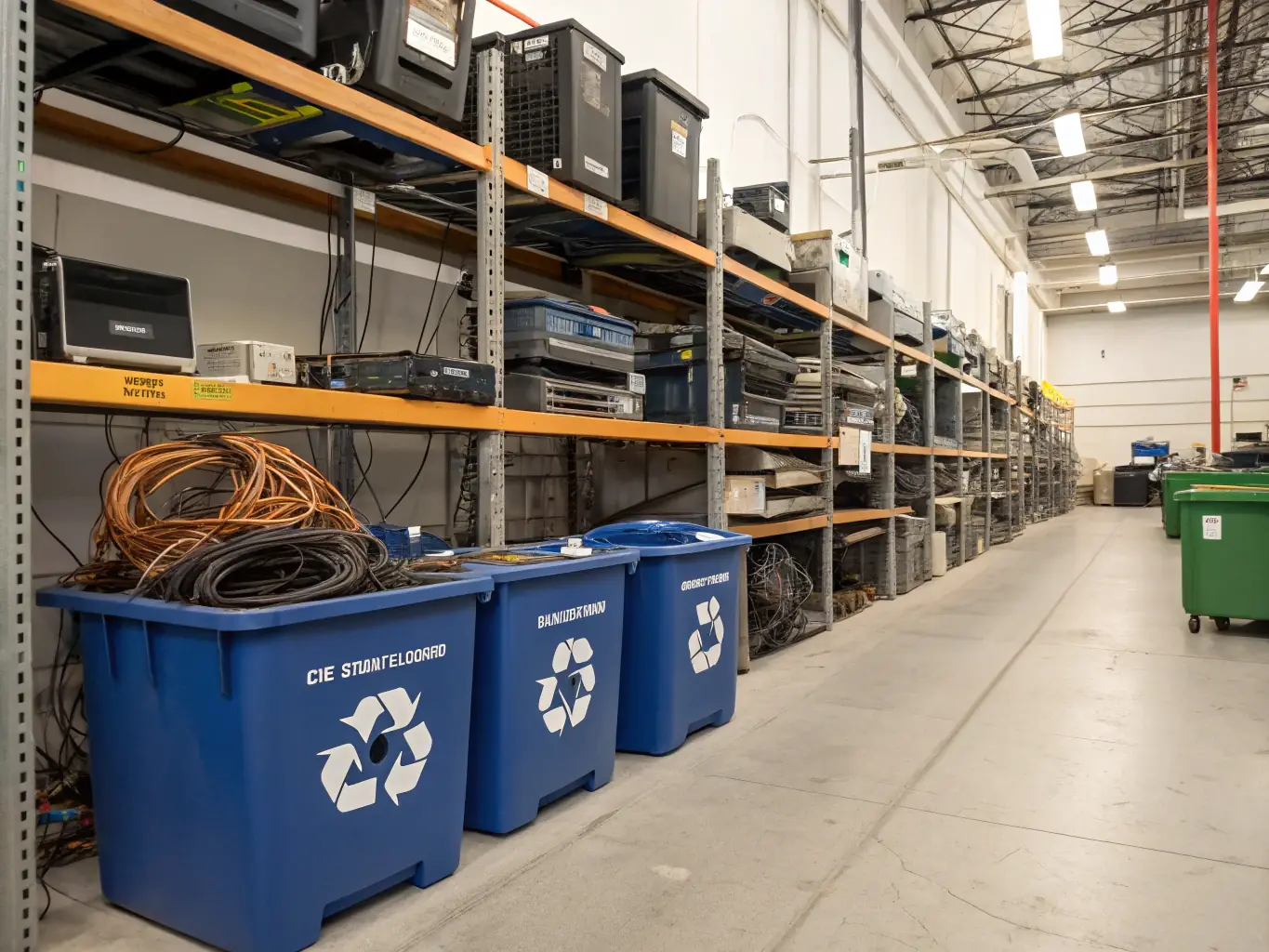 A modern junk yard utilizing advanced technology for inventory management and customer service, showcasing the benefits of innovation.