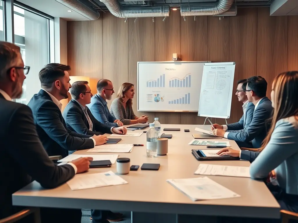 A diverse group of property managers attending a Mulah-sponsored workshop, learning about the latest financial tools and strategies for property management.