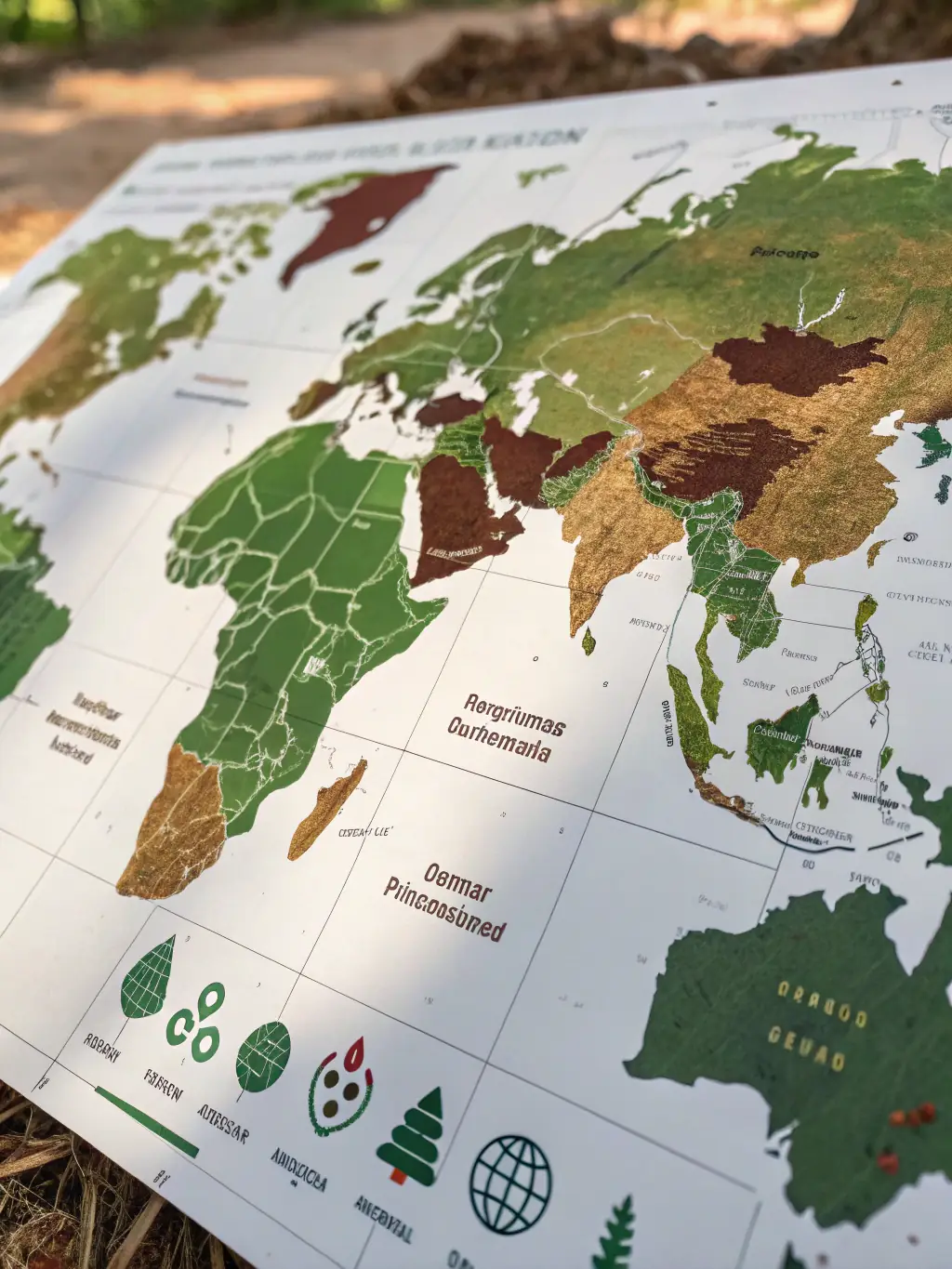 A map showing a logging company expanding its operations into new territories, representing growth and market reach.