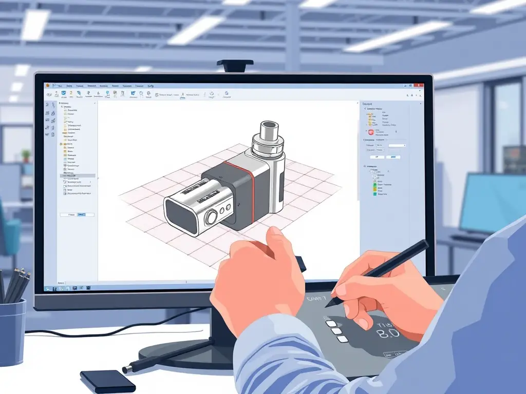 A blueprint or architectural rendering of a new vape shop location, symbolizing expansion and growth opportunities.