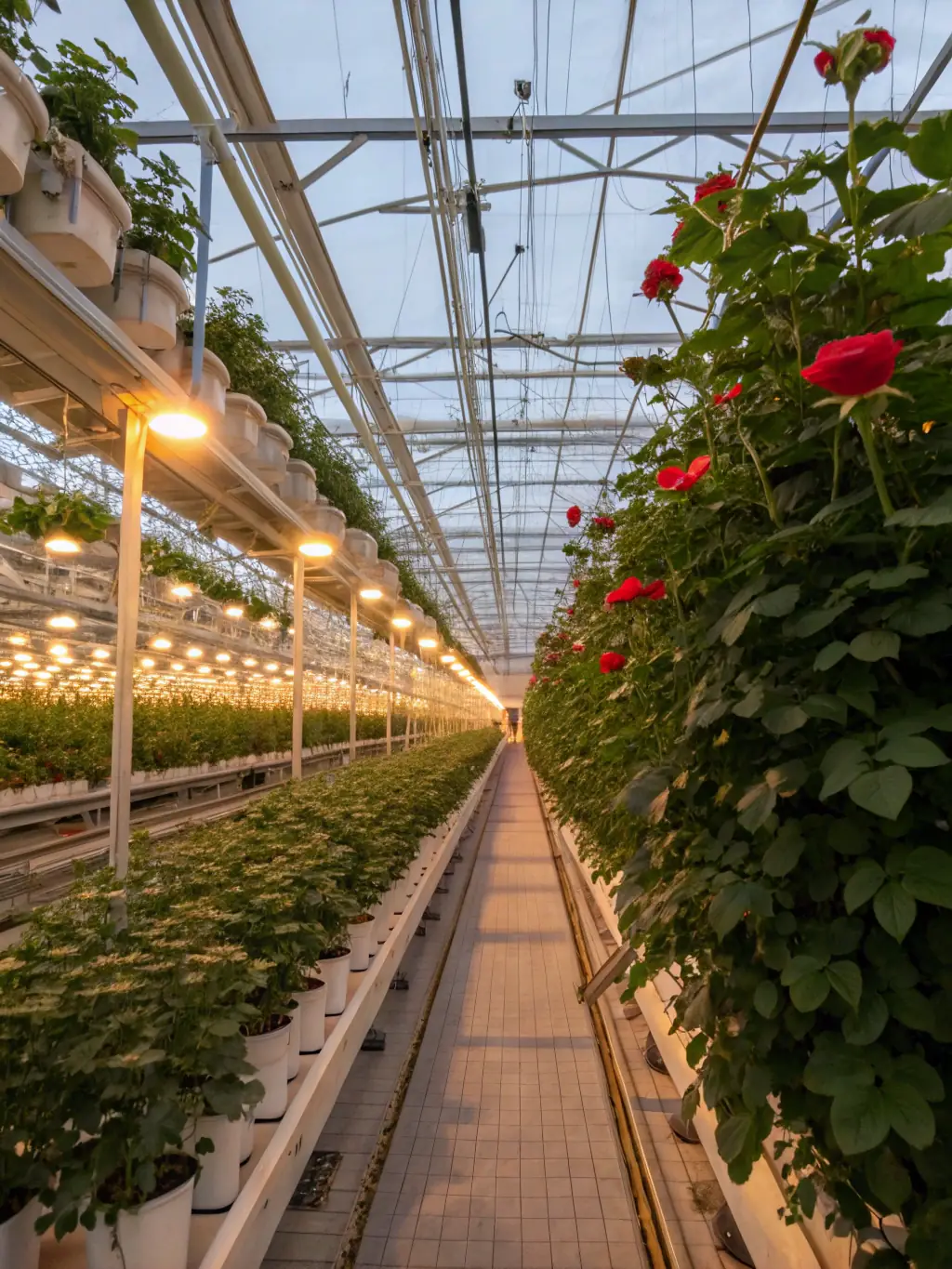 A modern greenhouse with advanced equipment, representing equipment financing for nurseries.