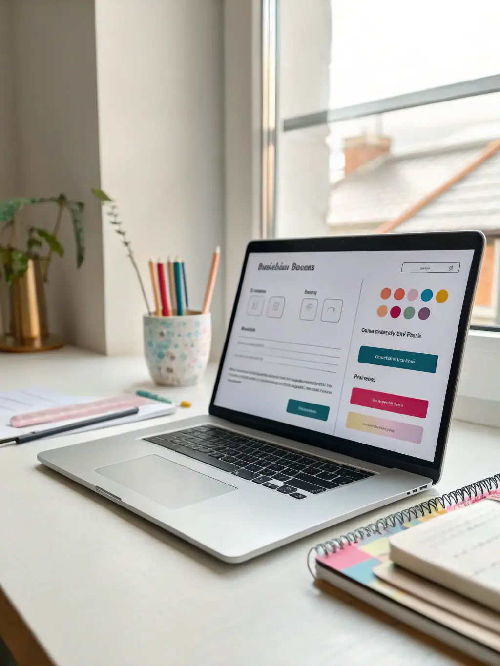 An image showcasing a streamlined online application process on a laptop, emphasizing the ease and speed of OnDeckClone's funding application.
