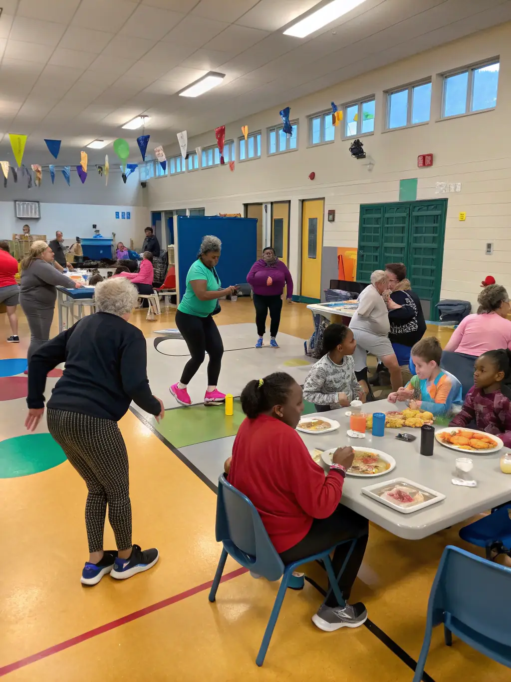 An image of a bustling recreation center with families enjoying various activities, representing the need for working capital to manage daily operations.