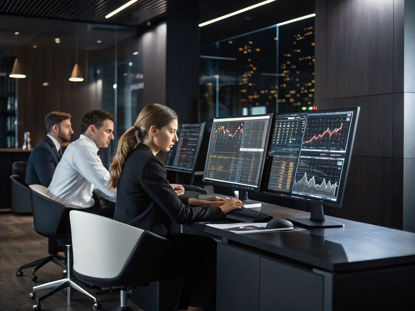 An image showcasing a team of financial experts analyzing industry data, representing OnDeckClone's deep understanding of the medical training sector.