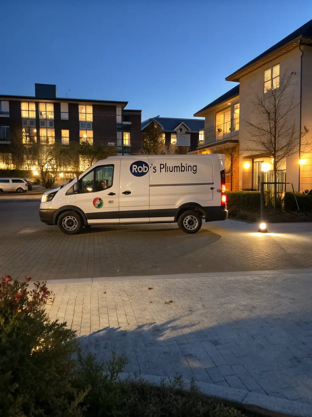 A new plumbing van with company branding, symbolizing equipment financing for business growth.
